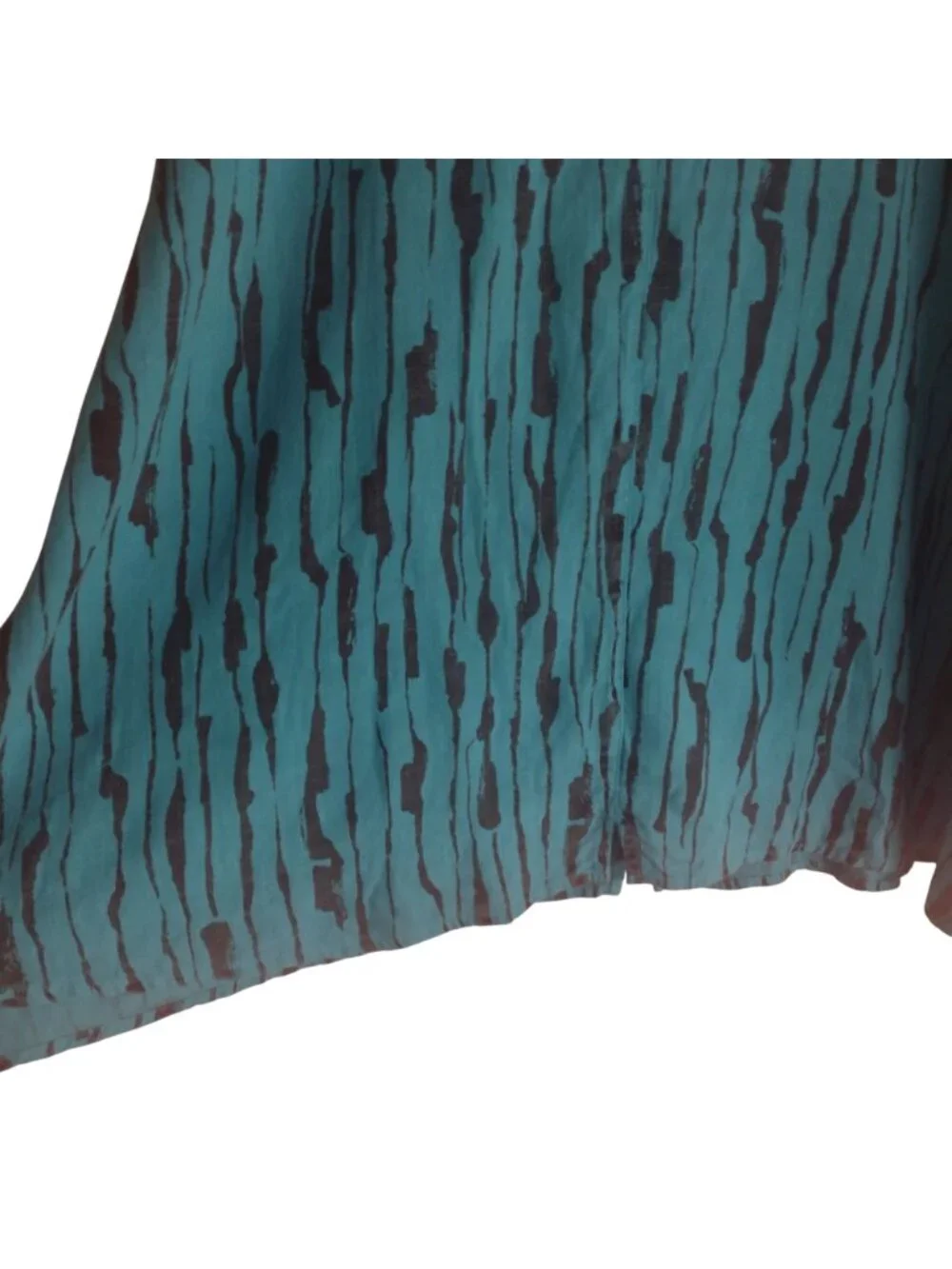 Kleen Linen Blend Blouse 2X NEW Marine Teal Blue Striped Relaxed Fit Top - Picture 5 of 10